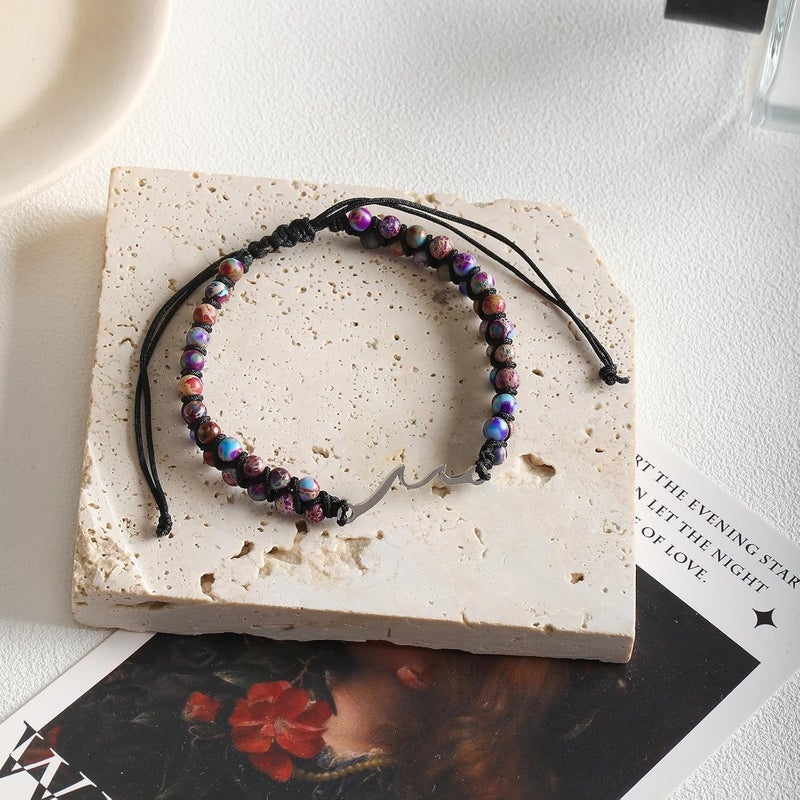 DivaGlamz To My Granddaughter-Infinity Forever Love Heart Bracelet, Natural Emperor Stone Double Layer Purple Beaded Woven Wrap Bracelets Adjustable Mind Peace Gift Jewelry - Image 4